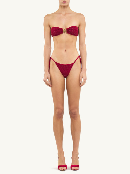 Mia Knitted Bikini Top - Wine