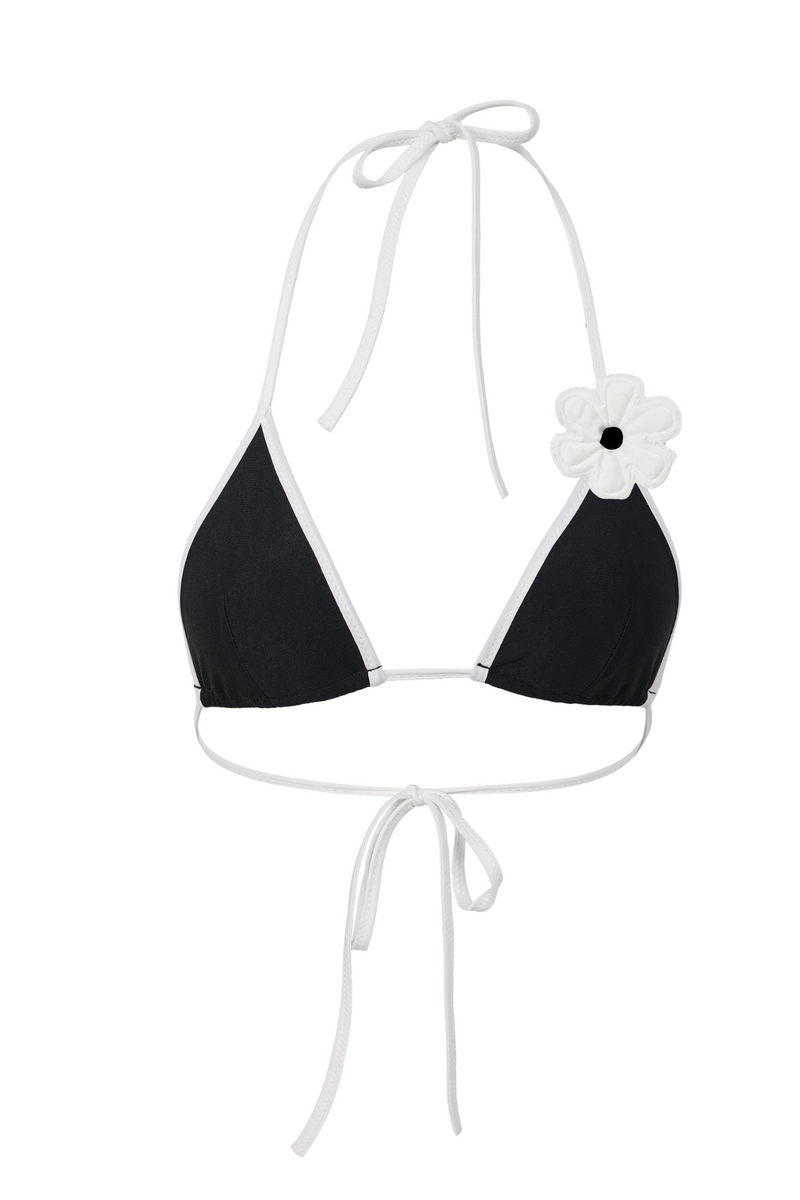 Ava Tri Bikini Top - Black