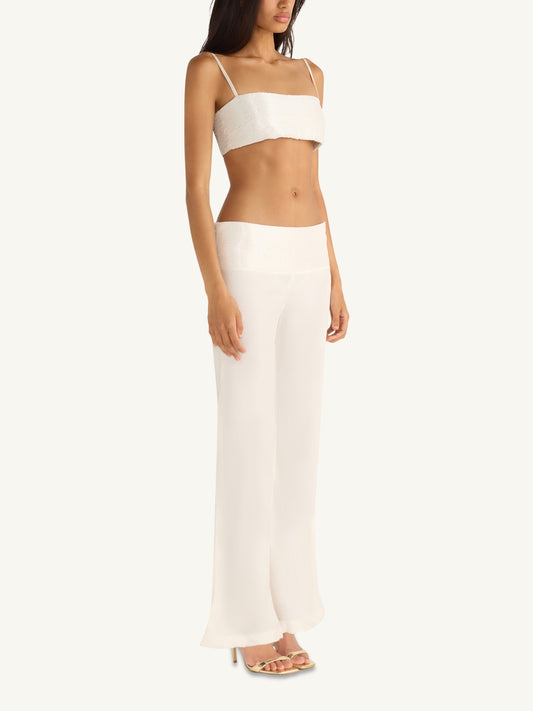 Iris Hand Beaded Bralette - Salt
