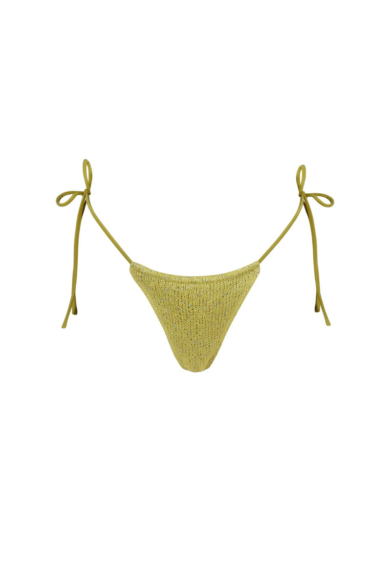 Lio Bikini Bottom - Chartreuse Sequin