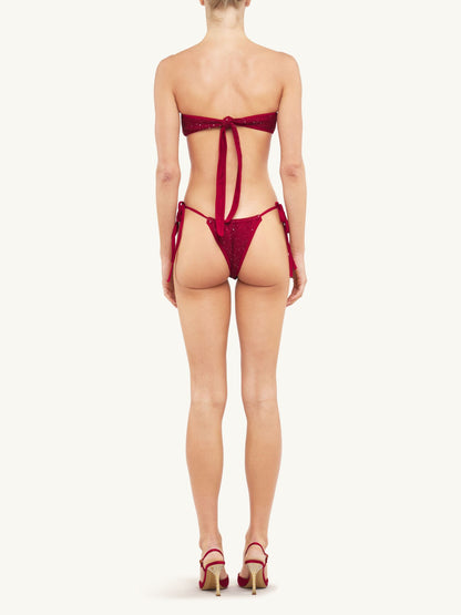 Mia Knitted Bikini Top - Wine