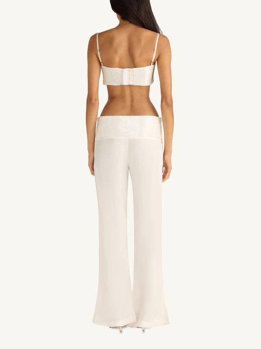 Iris Hand Beaded Bralette - Salt