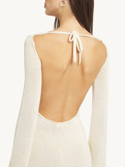 Audette Mini Dress - Ivory Sequin