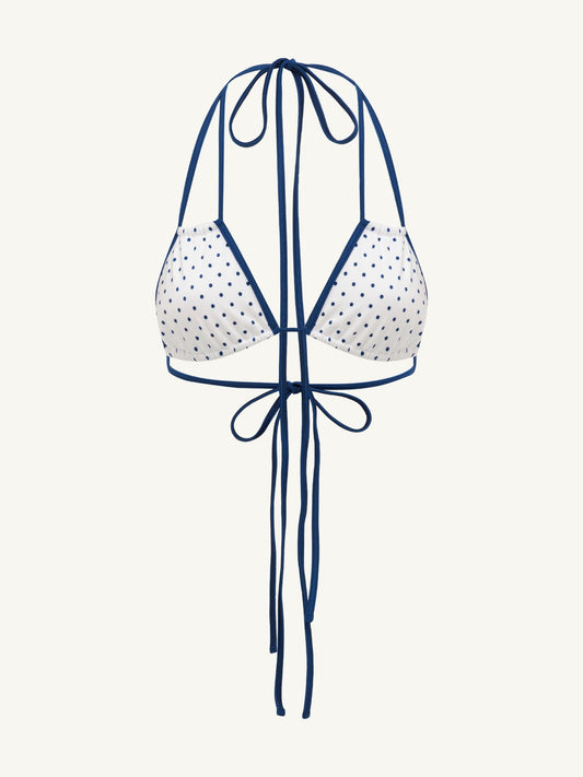 Stella Bikini Top - Navy Polka