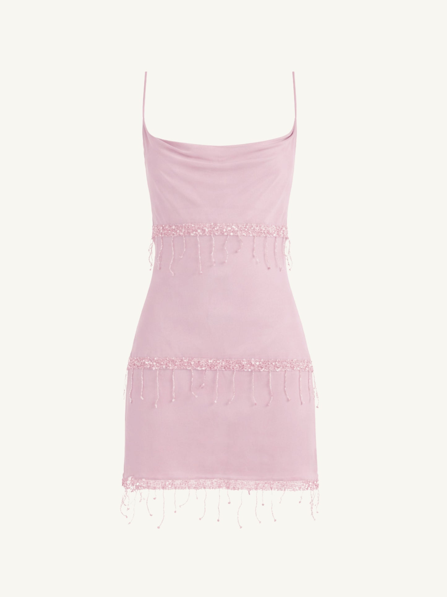 Layla Hand Beaded Mini Dress - Pink Salt