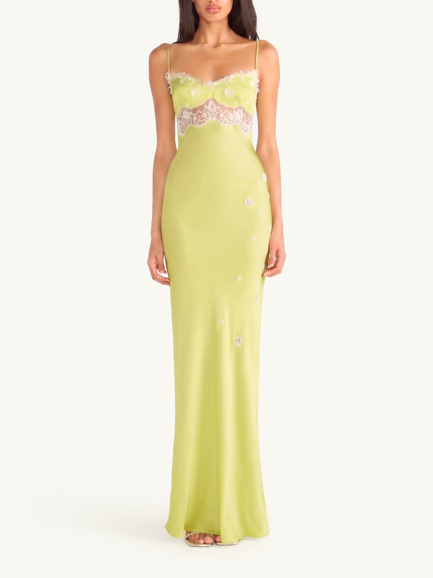 Arlette Hand Beaded Dress - Pistachio