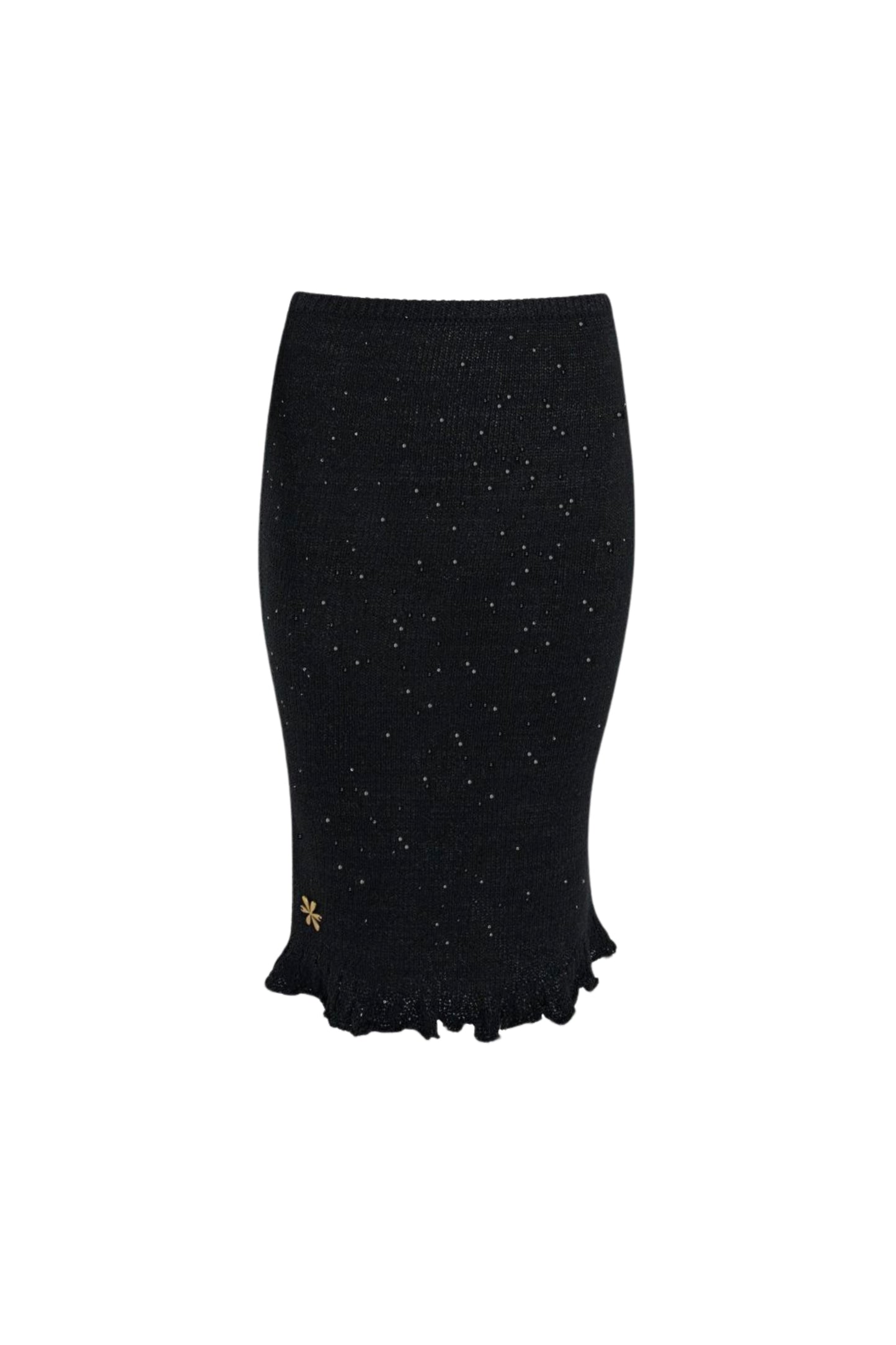 Michaela Midi Skirt - Black Sequin