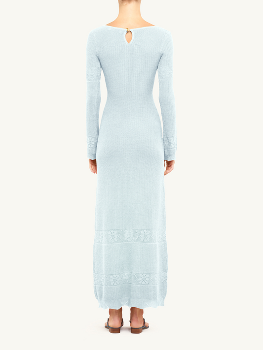 Rita Crochet Dress - Sky Blue