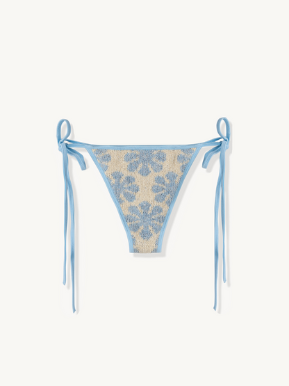 Lio Jacquard Bikini Bottom - Salt/Sky Blue Delilah Sequin