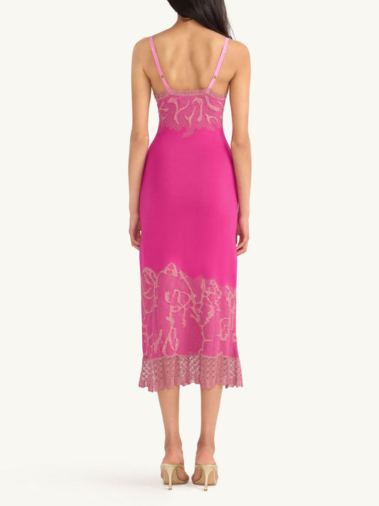 Adele Midi Dress - Dark Rose