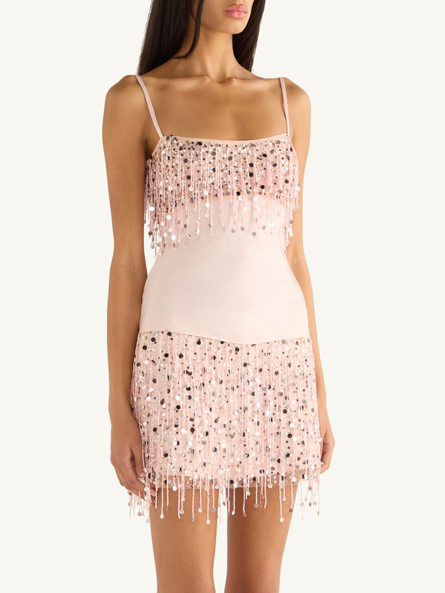 Yasmin Hand Beaded Tank - Blush Pink