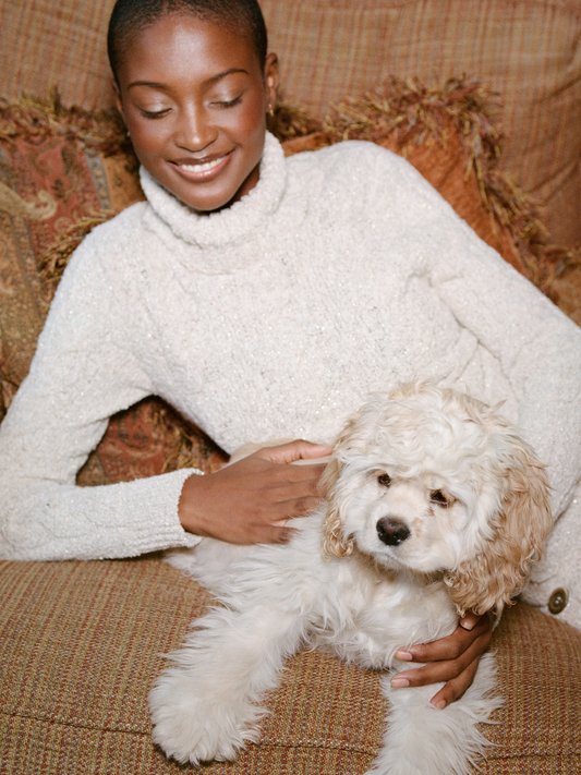 Angelina Cable Knit Sweater - Snow