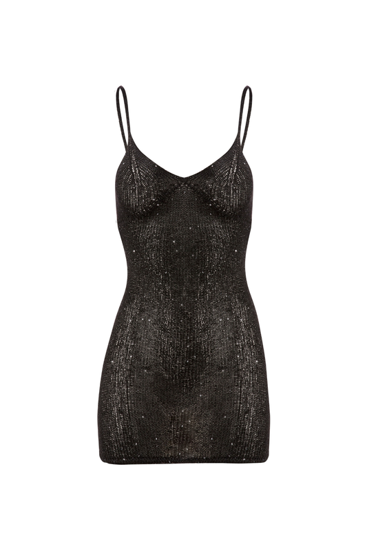 Delilah Mini Dress - Black Sequin