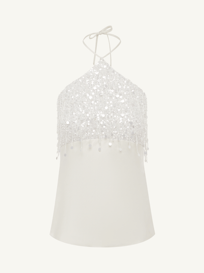 Rossana Hand Beaded Camisole - Salt