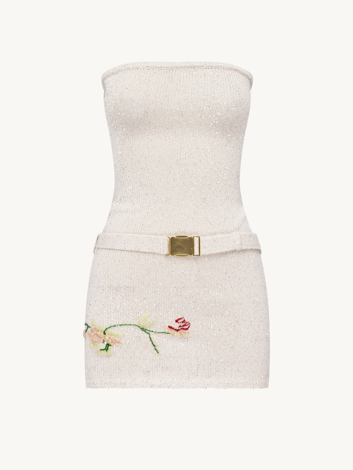 Gisele Embroidered Mini Dress - Star White Sequin