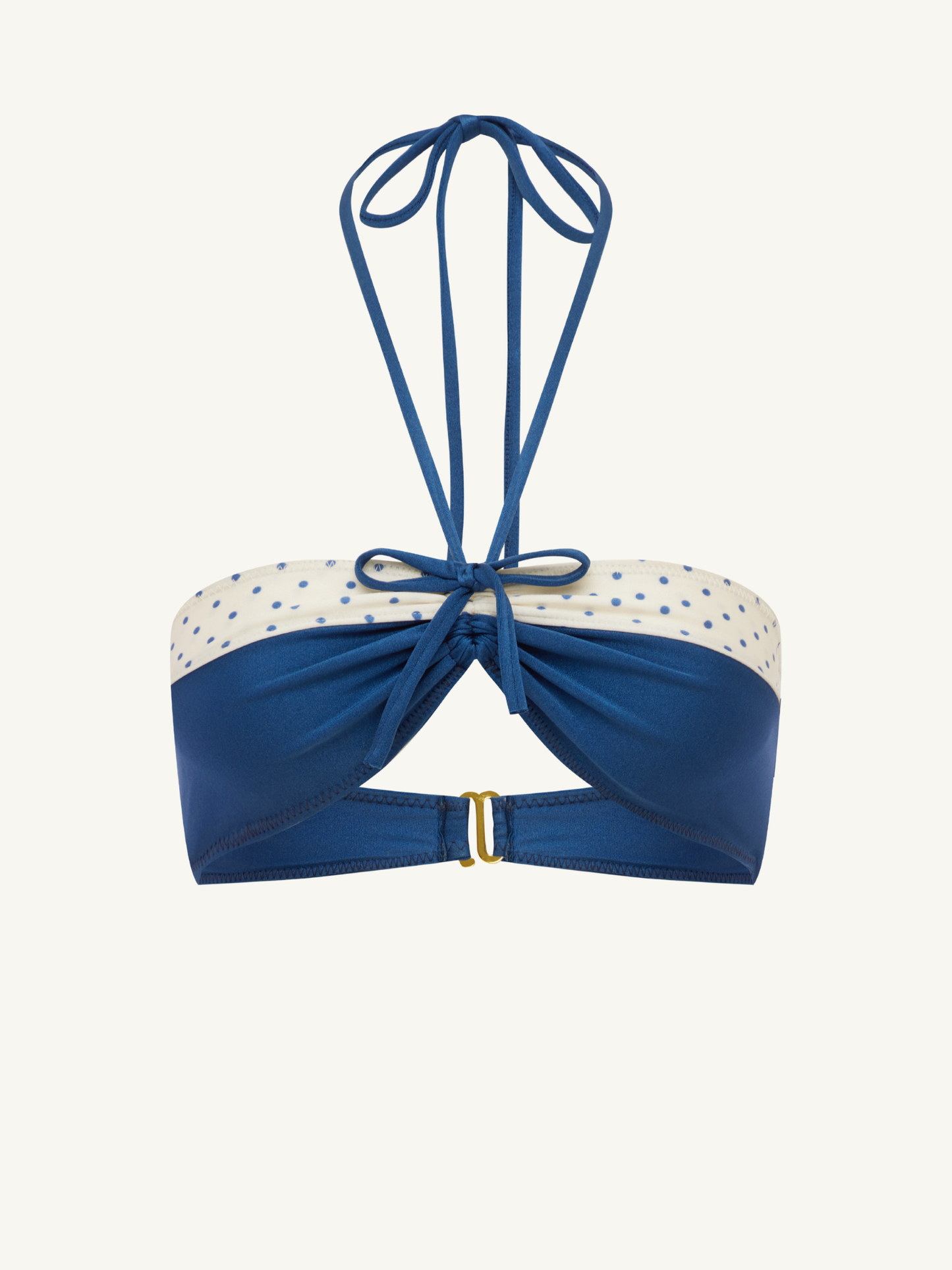 Lola Bikini Top - Navy Polka