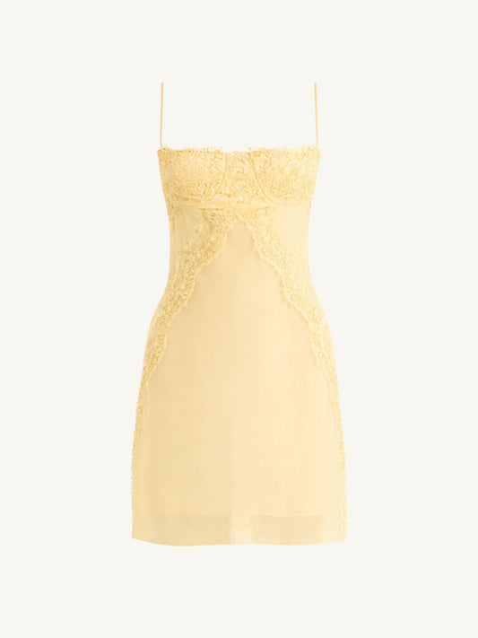 Valentina Mini Dress - Lemon