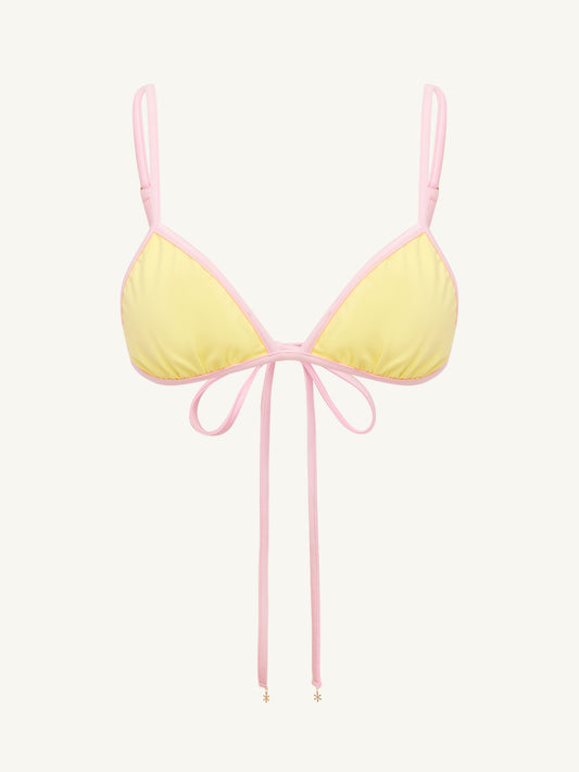 Iara Bikini Top - Lemon/Pink Salt