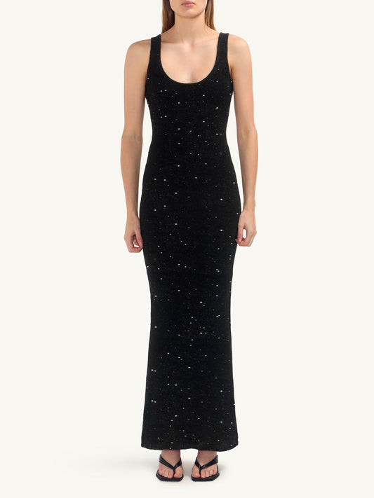 Ana Dress - Black/Silver Sequin