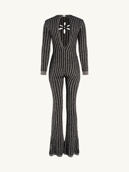 Gigi Jumpsuit - Black/Gold Shimmer