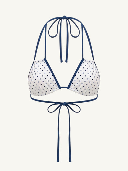 Stella Bikini Top - Navy Polka
