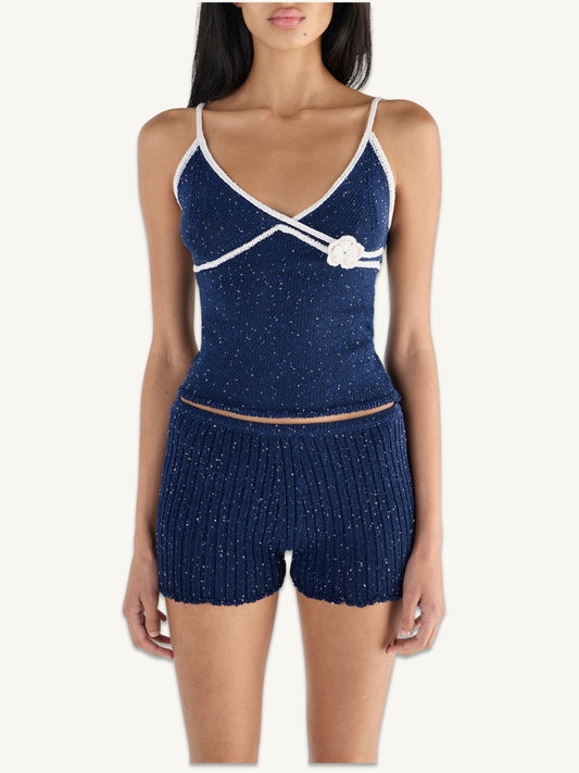Delilah Camisole - Navy Sequin