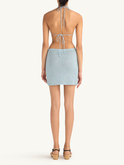 Ana Mini Skirt - Sky Blue Sequin