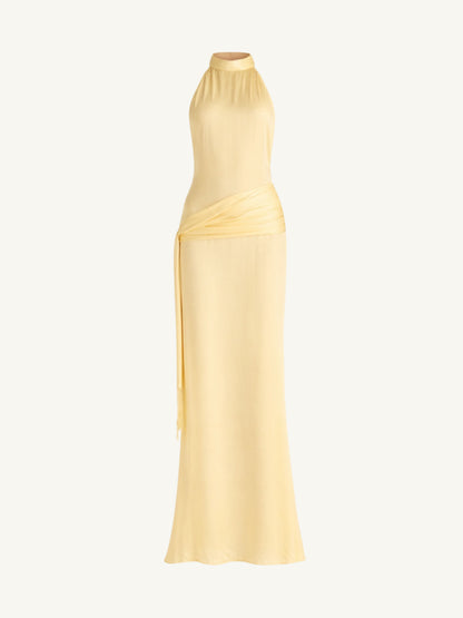 Stella Hand Beaded Dress - Lemon