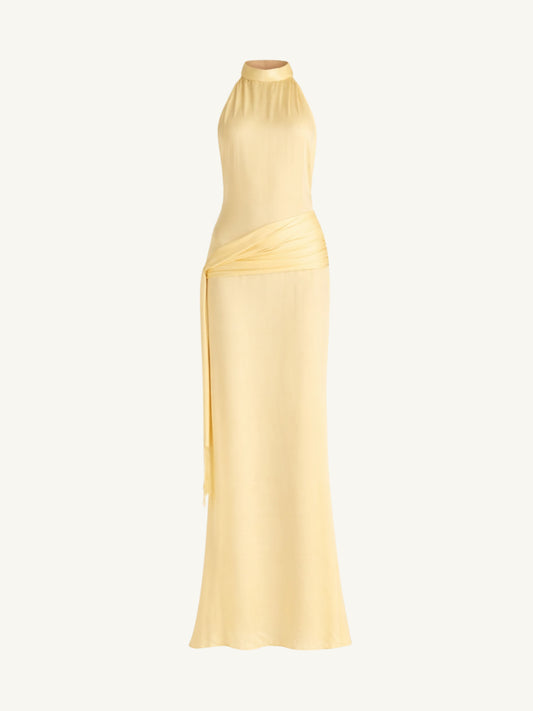 Stella Hand Beaded Dress - Lemon