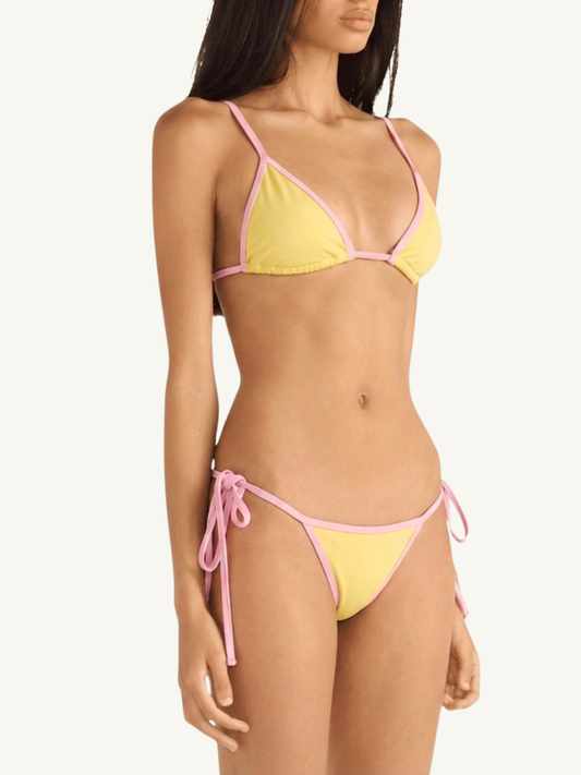 Iara Bikini Top - Lemon/Pink Salt