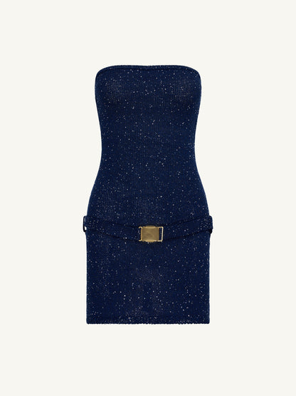 Gisele Mini Dress - Navy Sequin