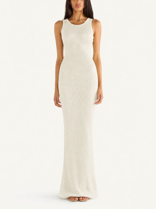 Natalia Dress - Ivory Sequin