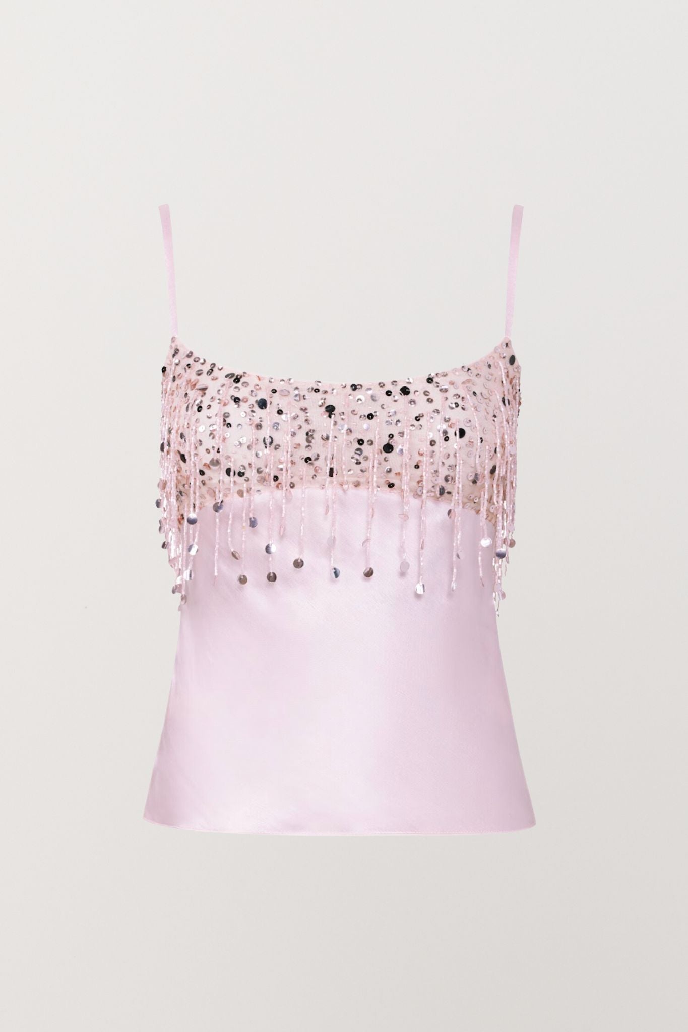 Yasmin Hand Beaded Tank - Blush Pink