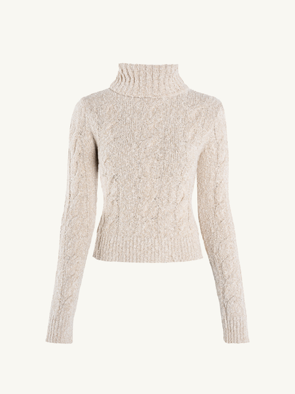 Angelina Cable Knit Sweater - Snow