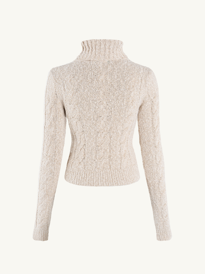 Angelina Cable Knit Sweater - Snow