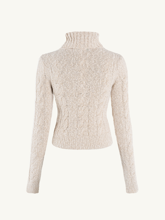 Angelina Cable Knit Sweater - Snow
