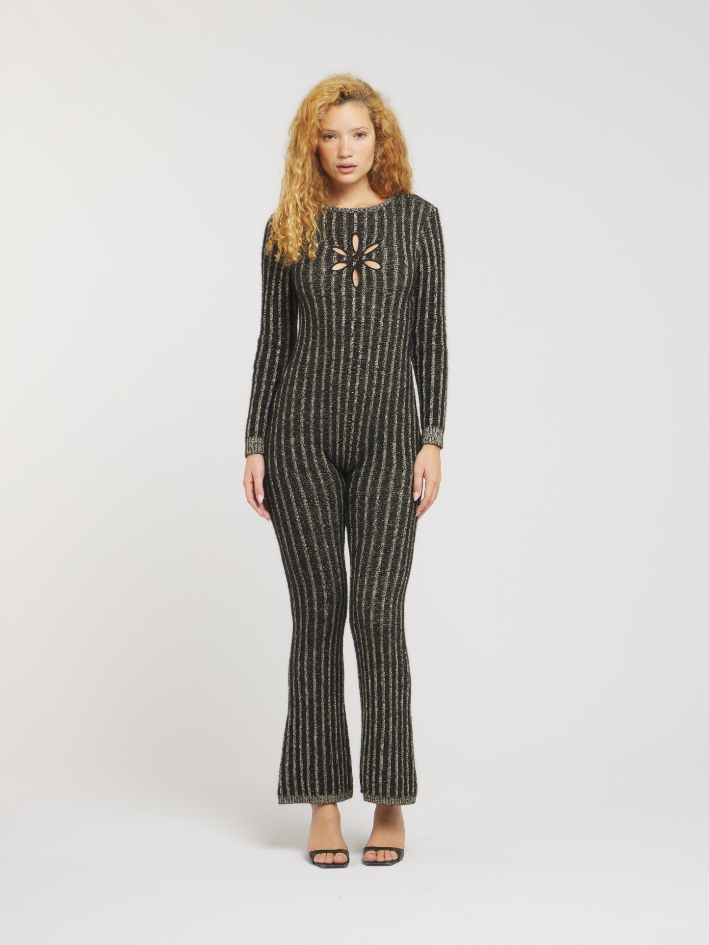 Gigi Jumpsuit - Black/Gold Shimmer