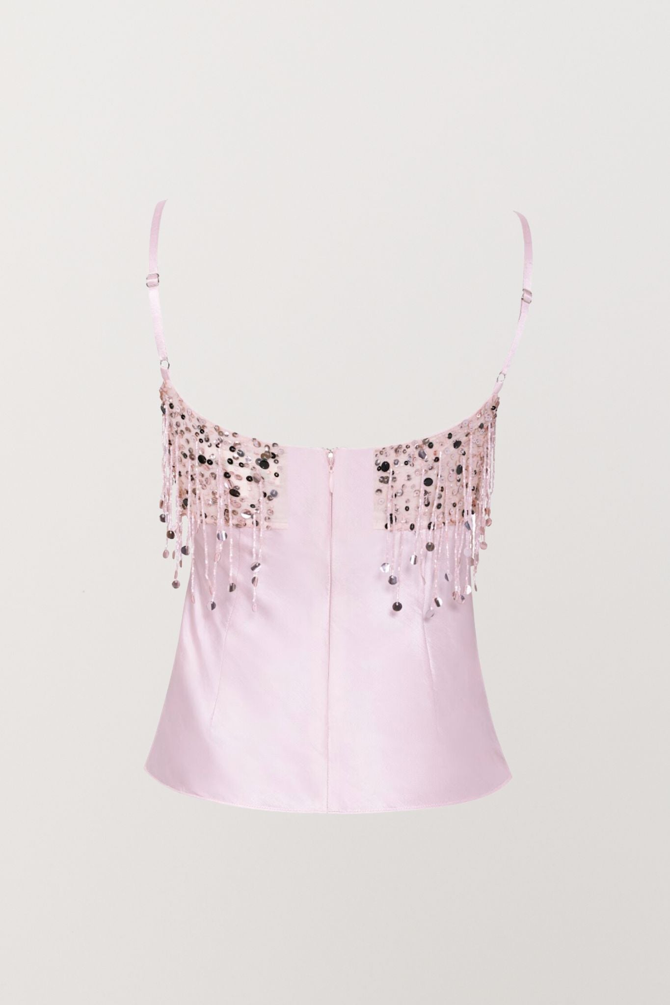 Yasmin Hand Beaded Tank - Blush Pink