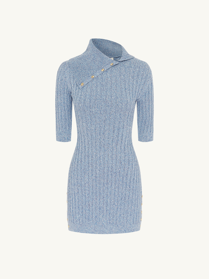 Ashley Mini Dress - Blue Marl Sequin