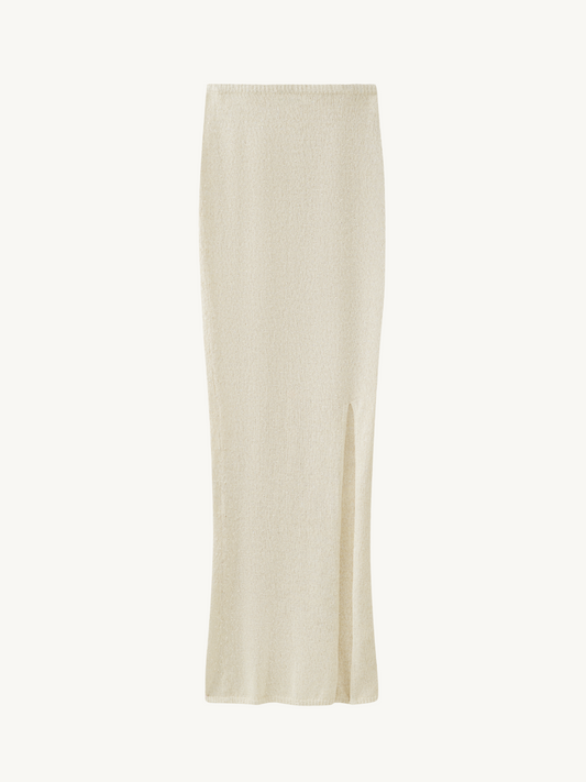 Carolina Split Skirt - Ivory Sequin
