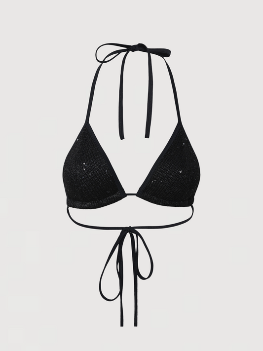 Lio Bikini Top - Black Sequin