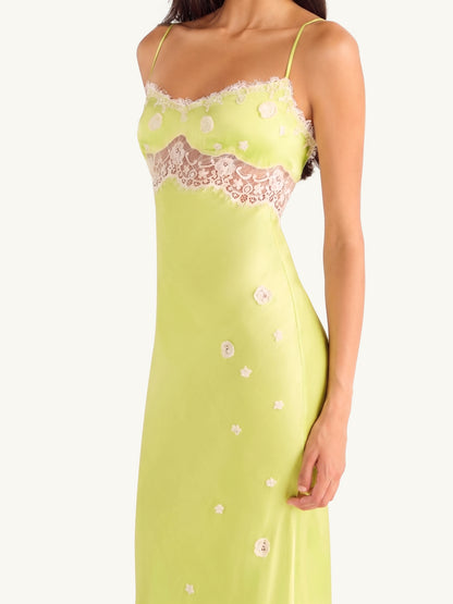 Arlette Hand Beaded Dress - Pistachio