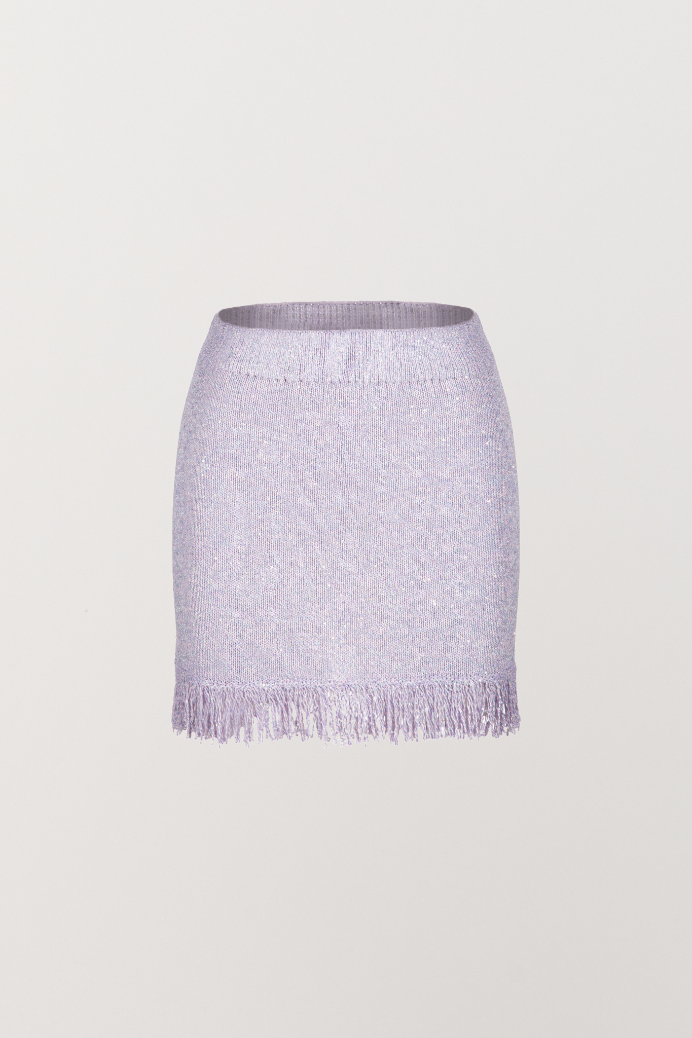 Dana Fringe Mini Skirt - Lavender Sequin