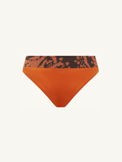 Lola Knitted Bikini Bottom - Burnt Orange/Black