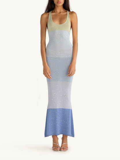Anabell Dress - Sea Blue Stripe