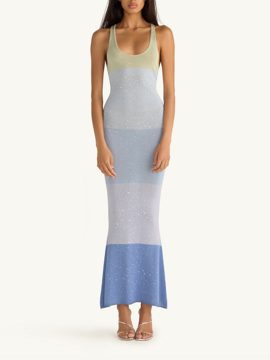 Anabell Dress - Sea Blue Stripe