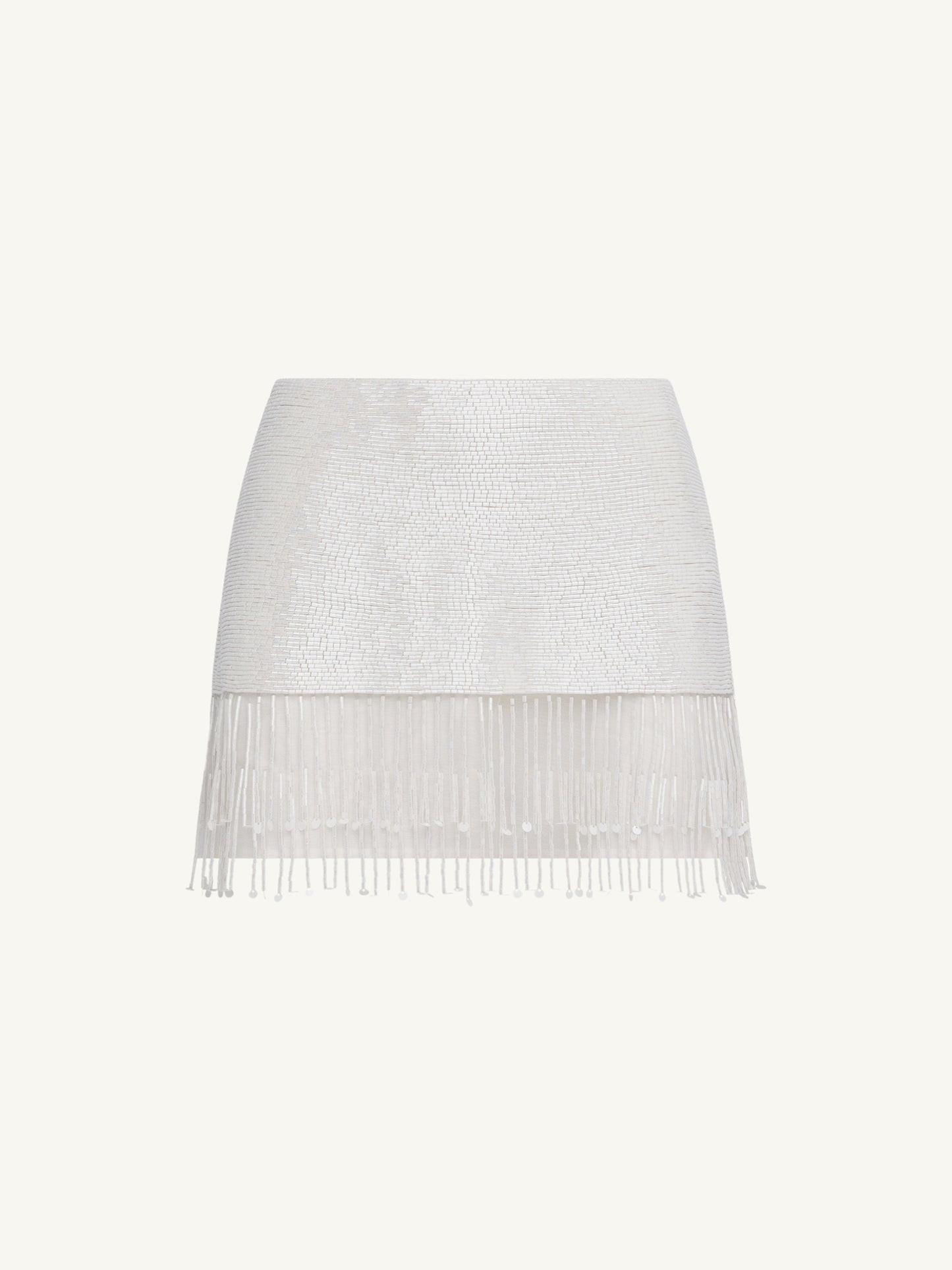 Estella Hand Beaded Mini Skirt - Salt