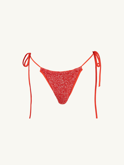 Mia Knitted Bikini Bottom - Ruby Sequin