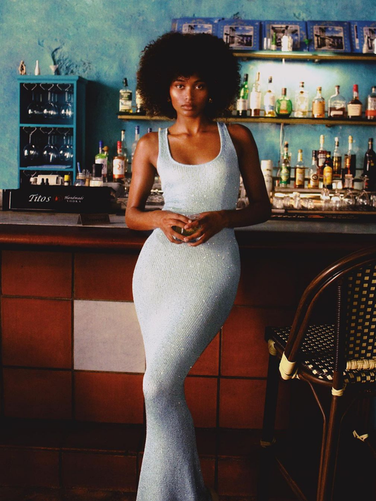 Ana Dress - Baia Blue Sequin