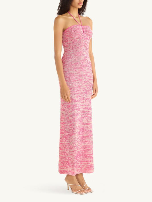 Olivia Halter Dress - Hydrangea Pink Sequin